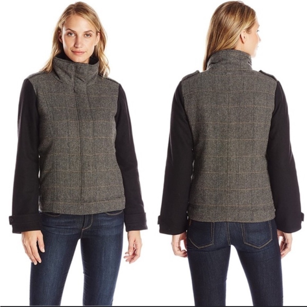 PrAna Caprise Plaid Wool Blend Jacket Coat Size Medium